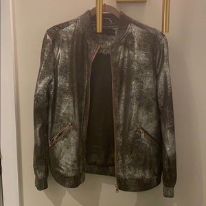Zara metallic bomber jacket